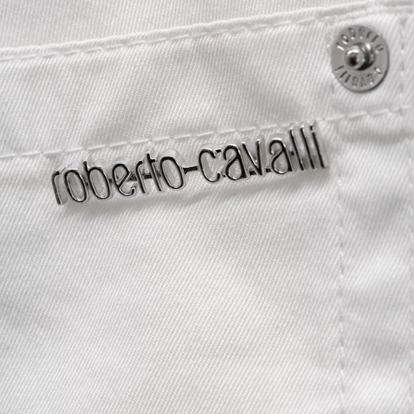 Roberto Cavalli White Star Embroidered Straight Leg Pants - Picture 9 of 12